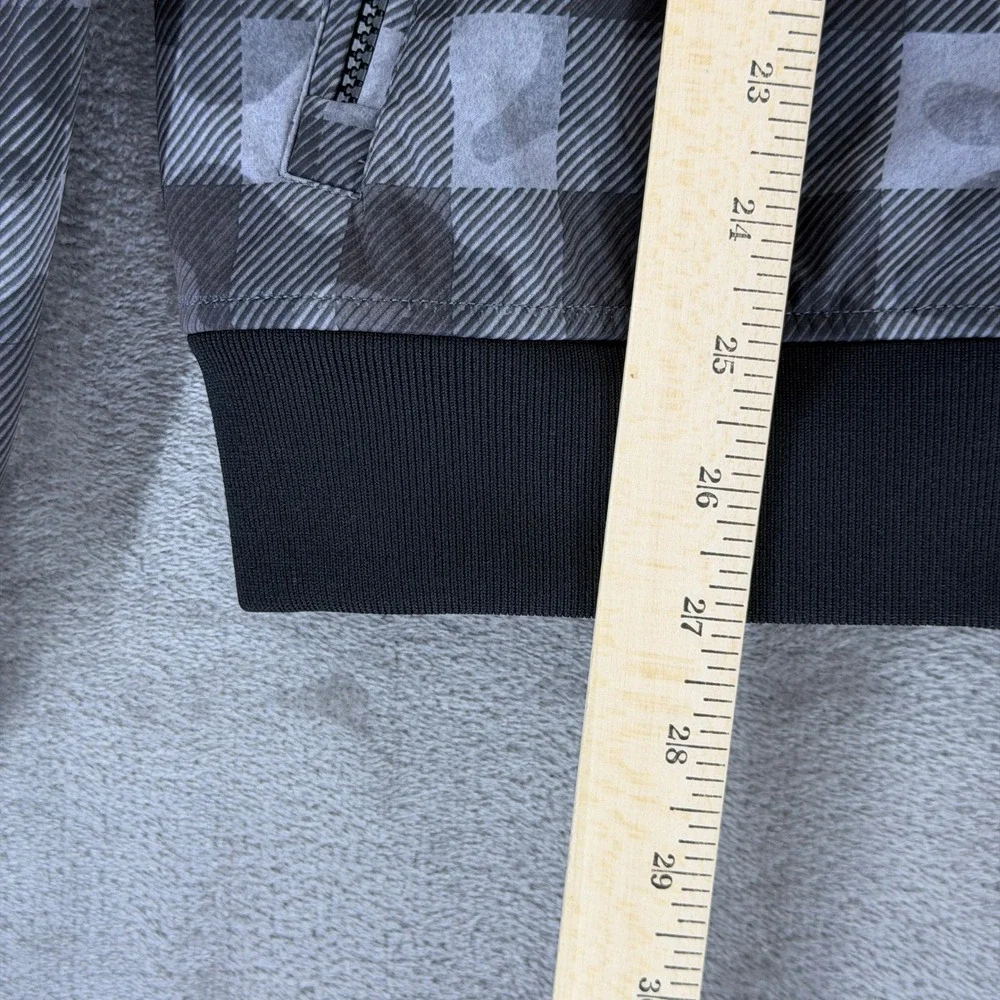 Greyson Jacket Mens M Gingham Camo Gray Full Zip Bomber Stretch EUC